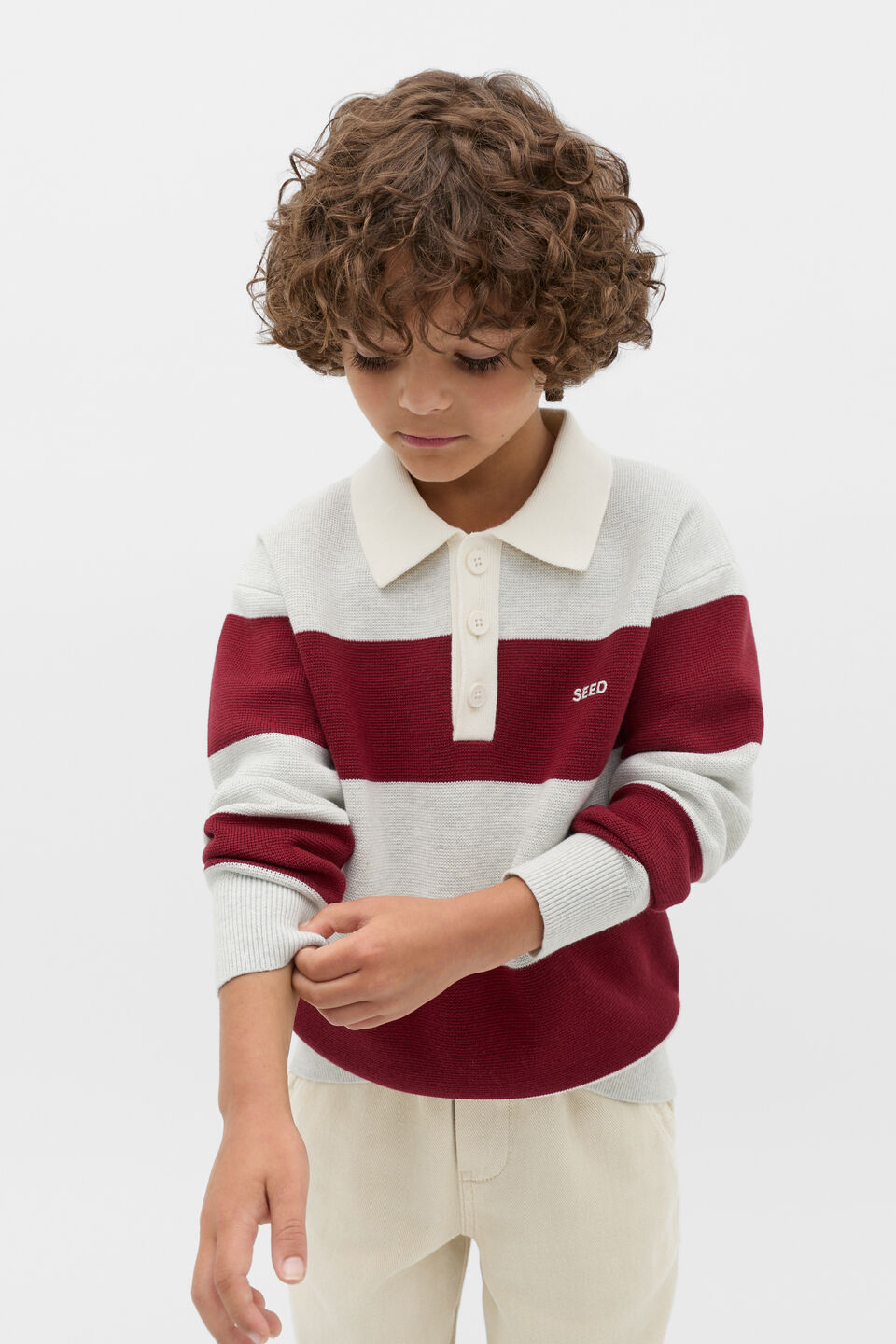 Knit Rugby  Dark Cherry