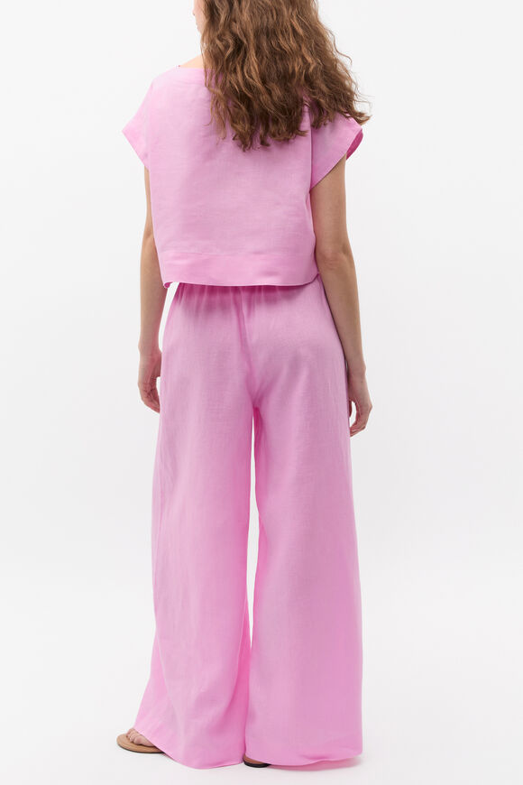 Linen Boxy Shell Top  Fairy Floss  hi-res