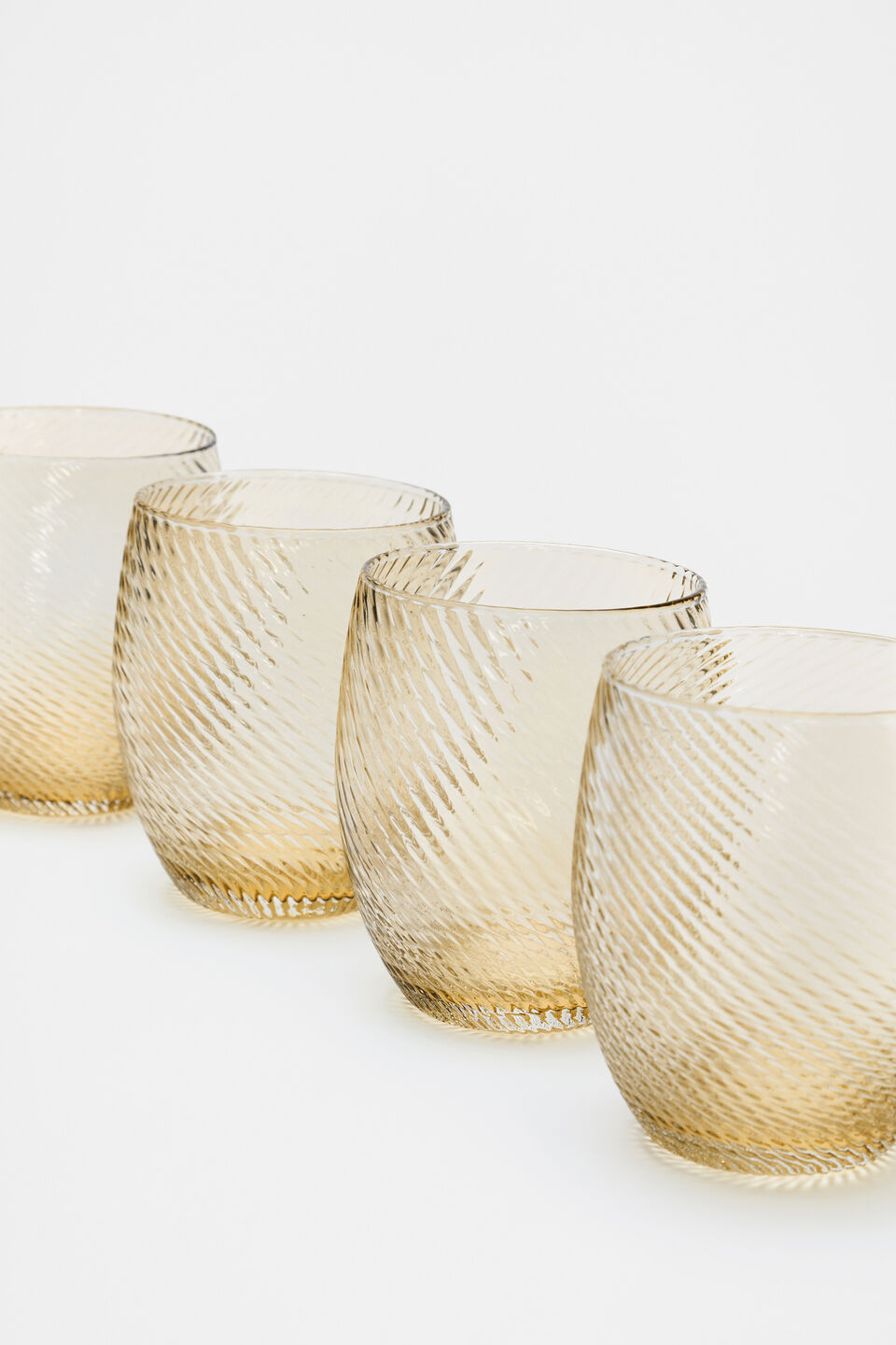 Twist Glasses Set of 4  Maple