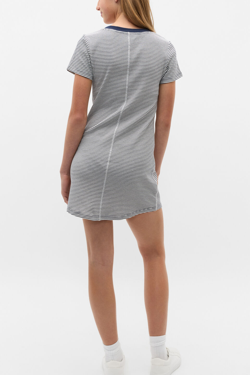 Snap Rib Dress  New Navy