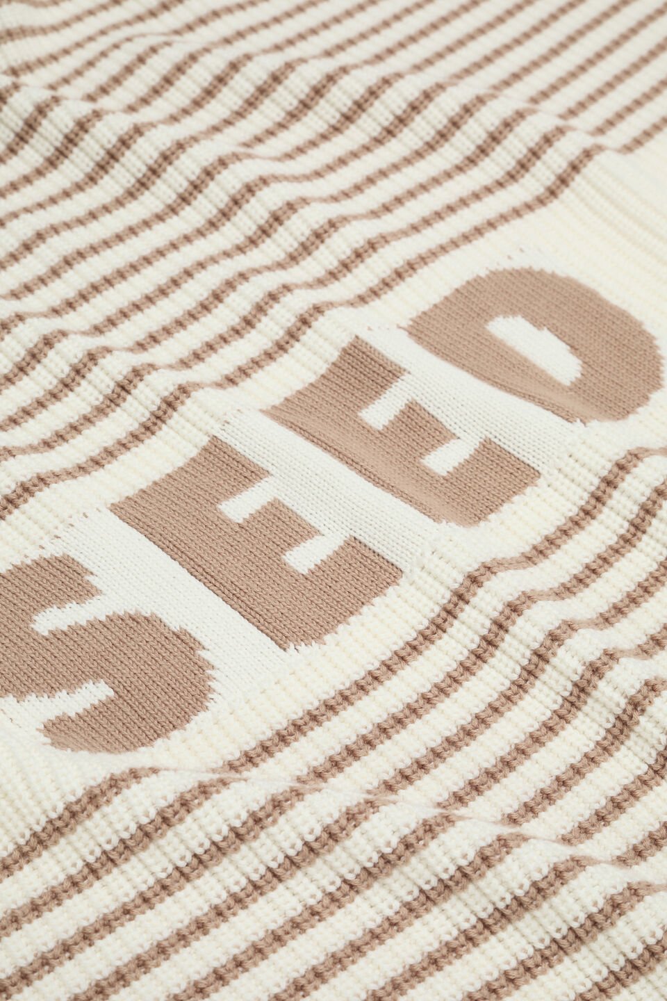 Logo Stripe Knit Blanket  Acorn Stripe