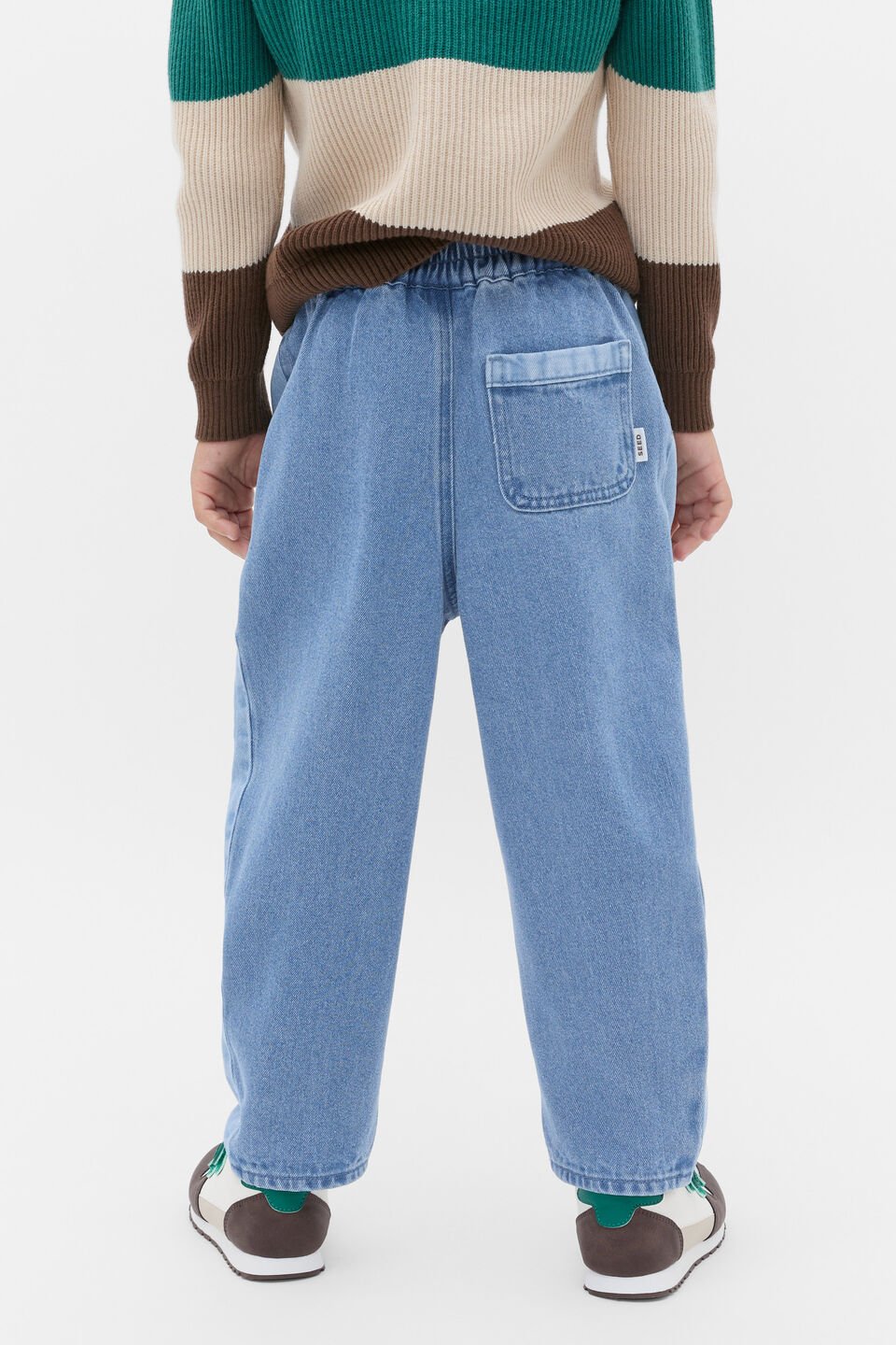 Two Tone Jean  Mid Blue