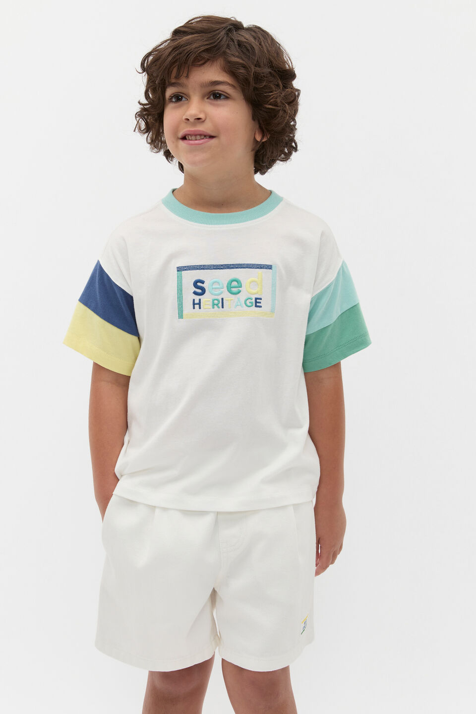 Panelled Logo Tee  Multi