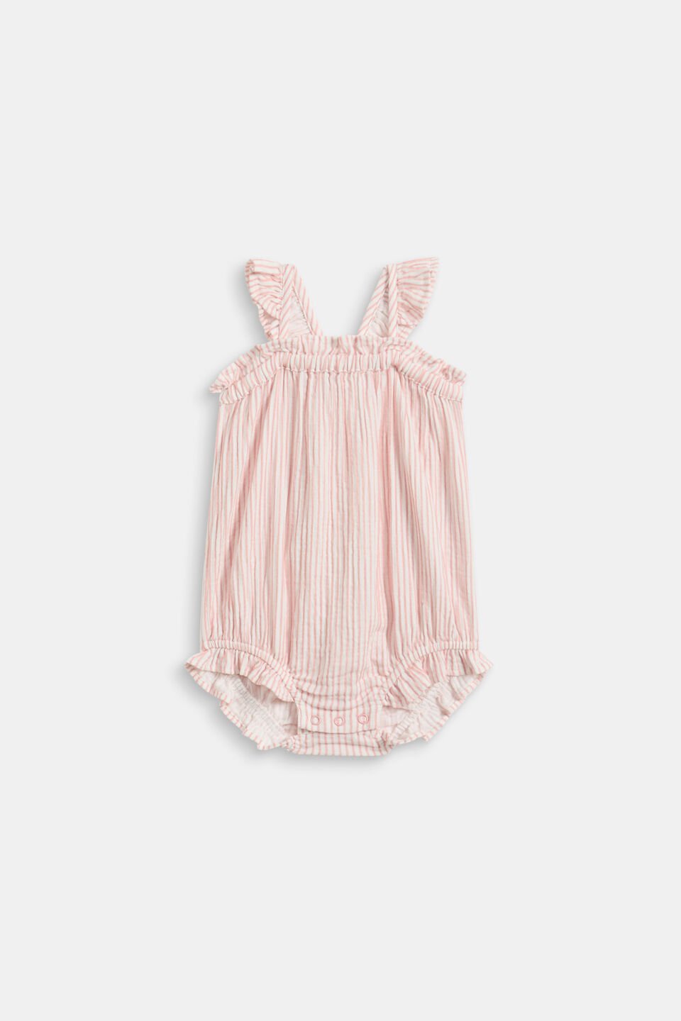Stripe Frill Romper  Blush Pink