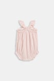 Stripe Frill Romper  Blush Pink  hi-res