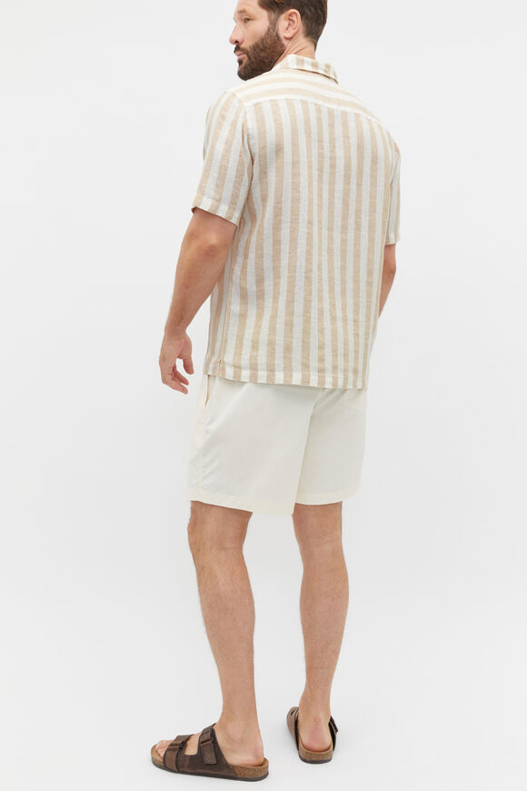 Linen Utility Shirt  Hazelnut Stripe  hi-res