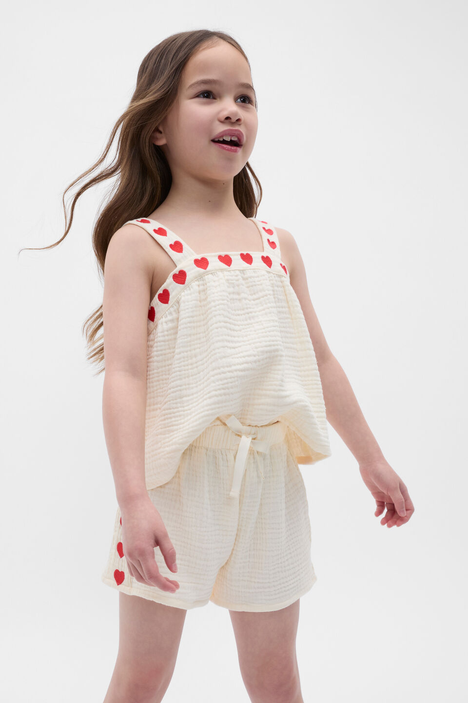 Heart Woven Pyjama  Vintage Cream