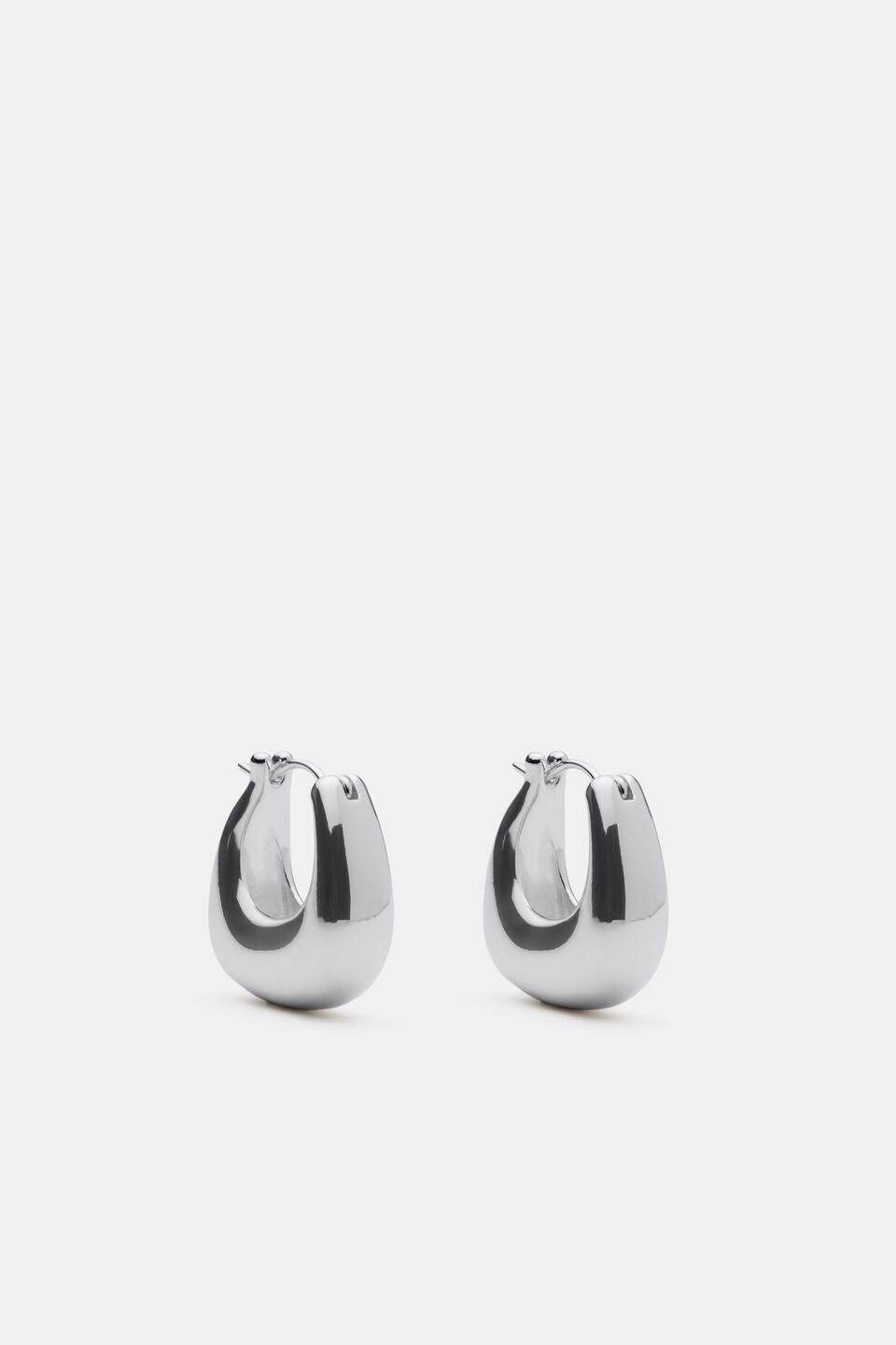 Mini Oval Hoop Earring  Silver