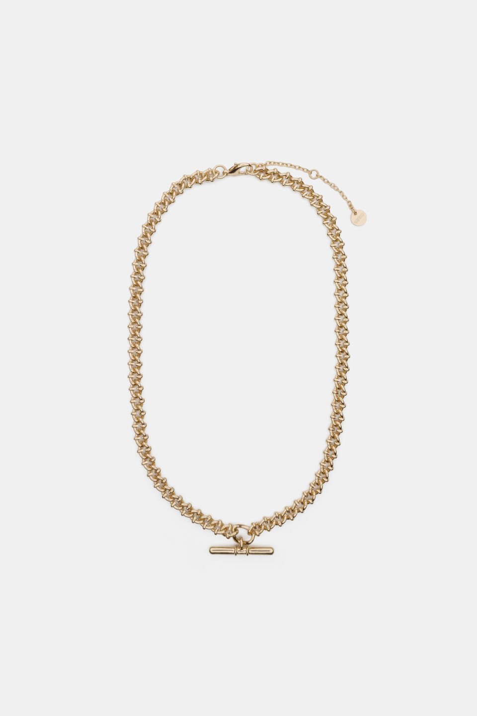 T Bar Pendant Necklace  Gold