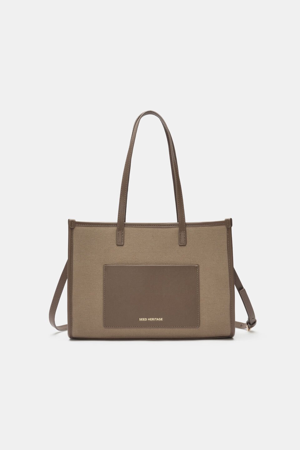 Leather Detail Carry All Mini Tote  Cocoa