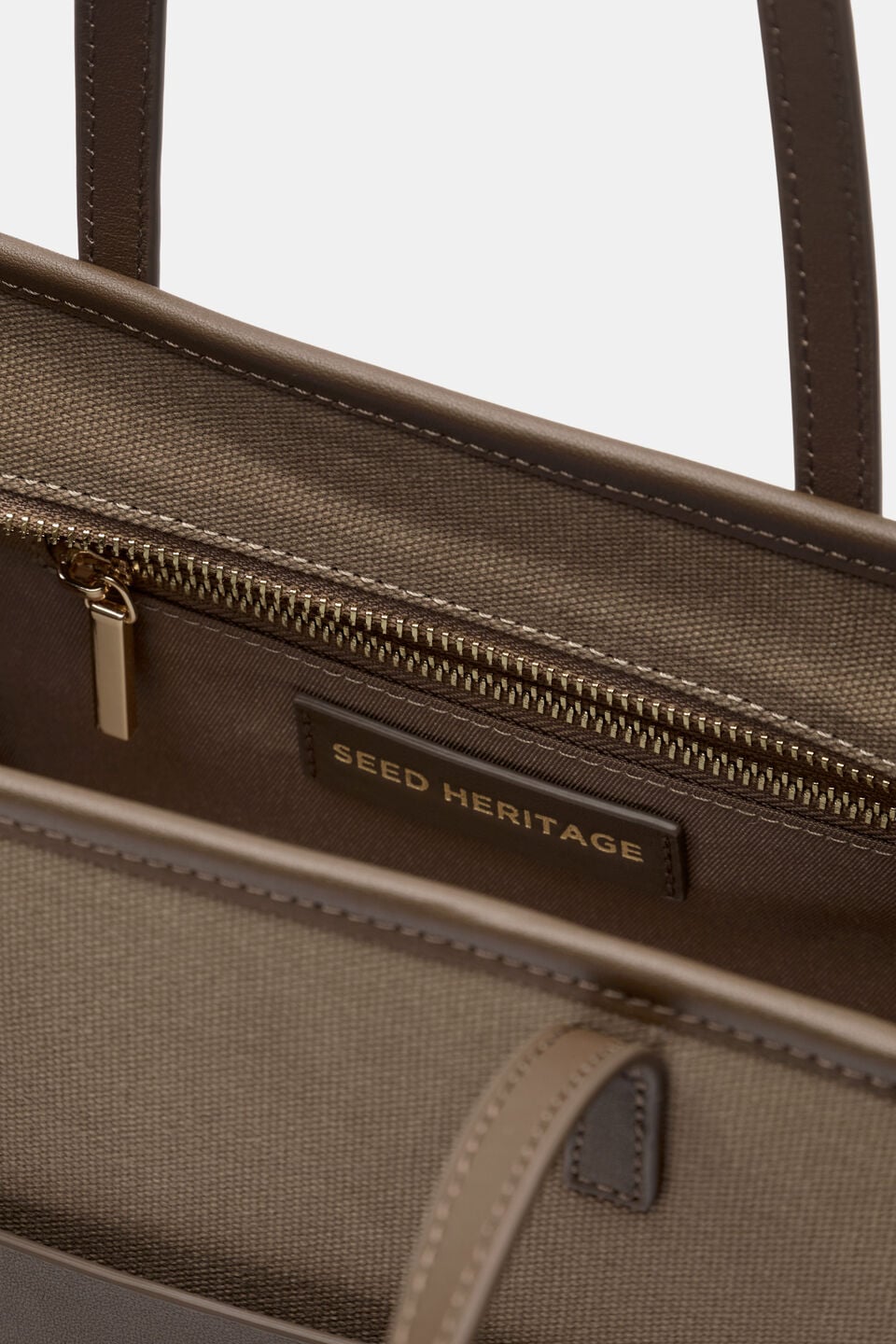 Leather Detail Carry All Mini Tote  Cocoa