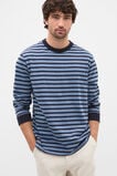 Long Sleeve Crew Neck Tee  Blue Midnight Stripe  hi-res