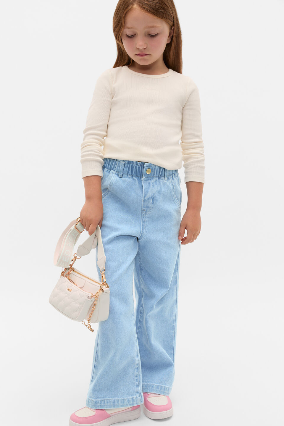 Core Logo Rib Tee  Classic Cream