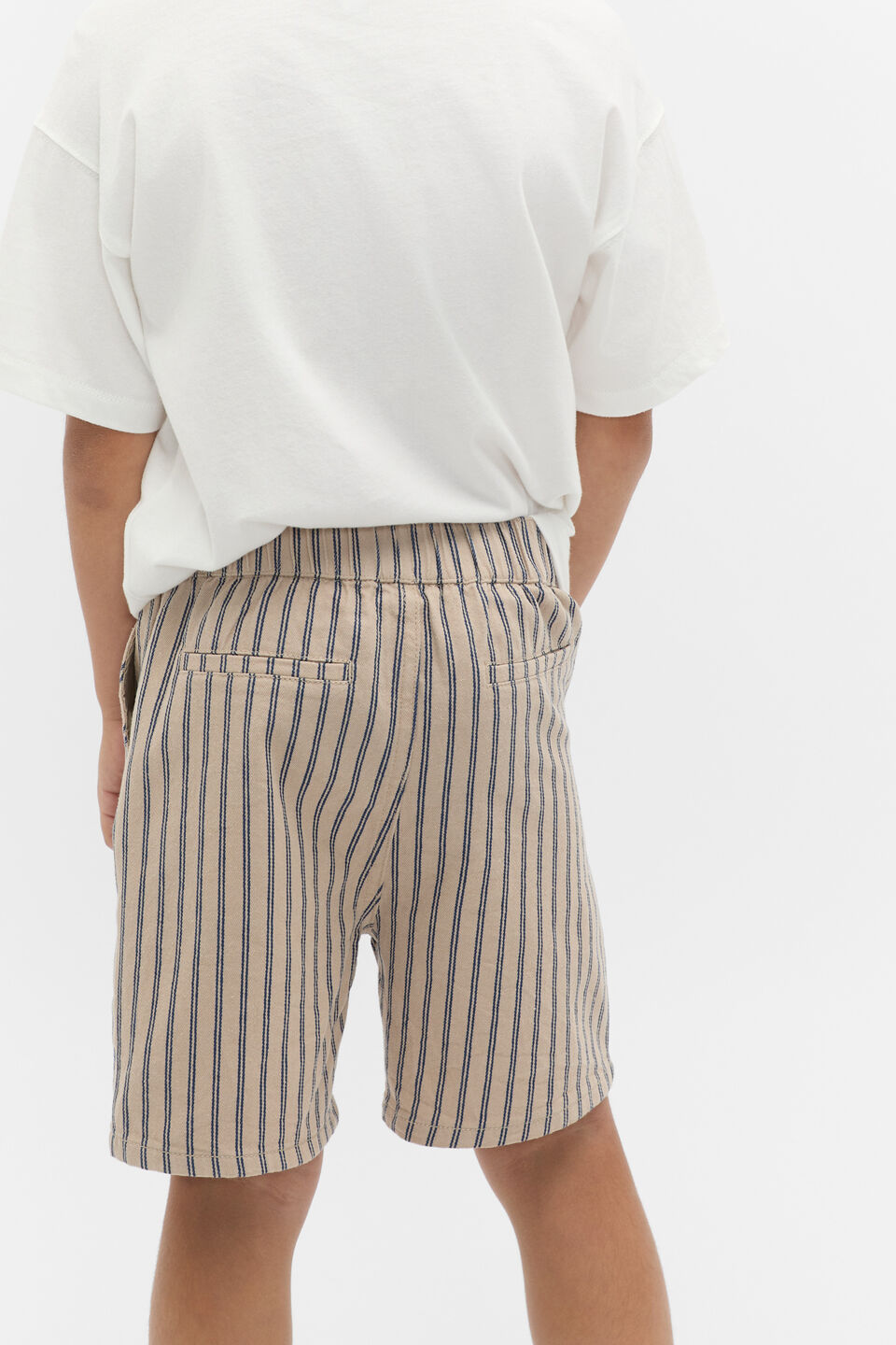 Stripe Woven Short  French Navy