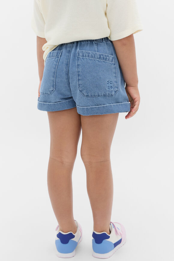 Denim Button Short  Mid Blue  hi-res