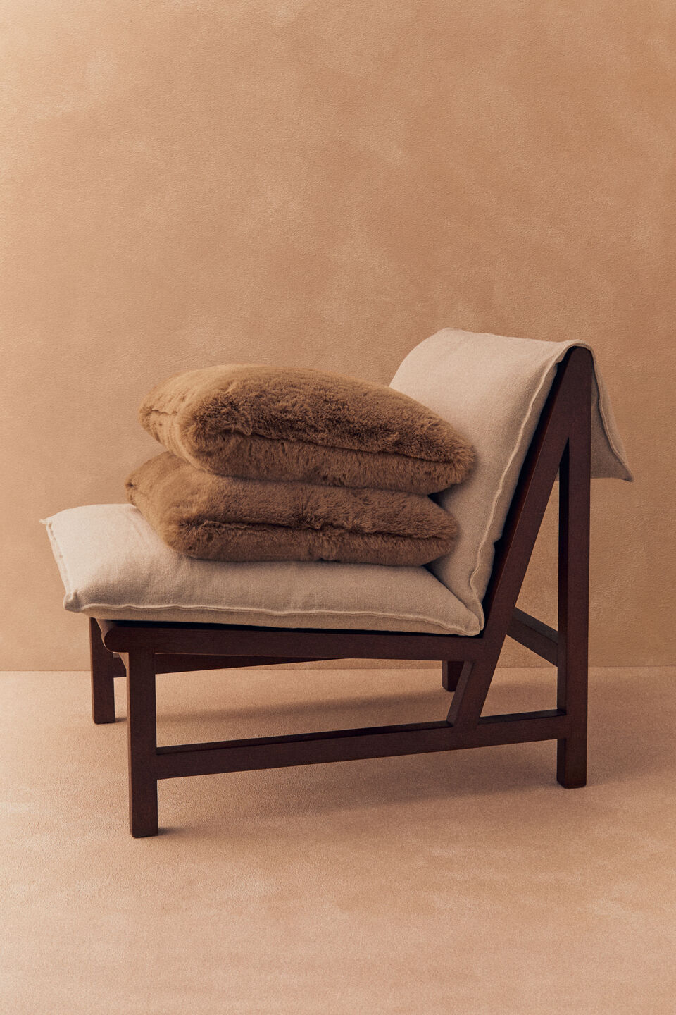 Fur Cushion  Sandstone