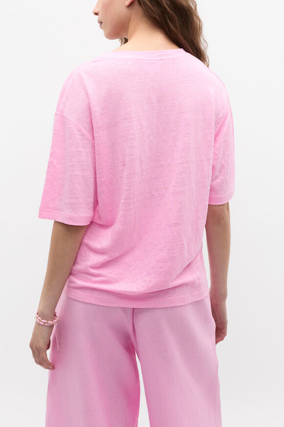 Linen Relaxed Tee  Fairy Floss  hi-res