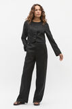 Long Sleeve Linen Vest  Black  hi-res