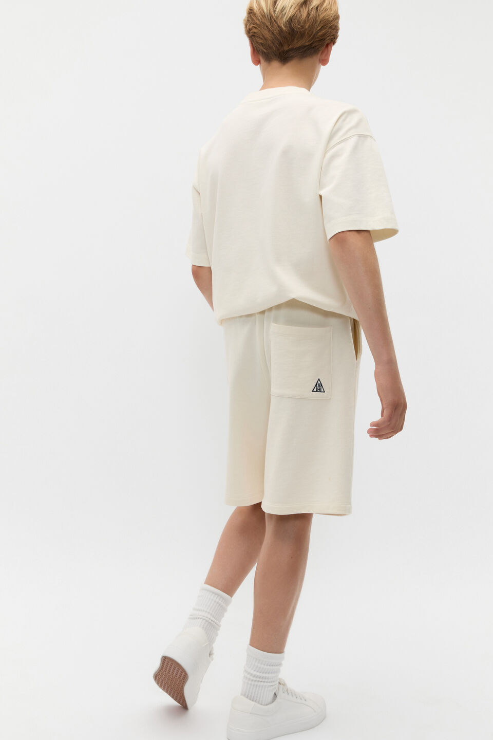 Long Line Track Short  Vintage Cream