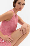 Linen Gingham Vest  Electric Crimson Gingham  hi-res