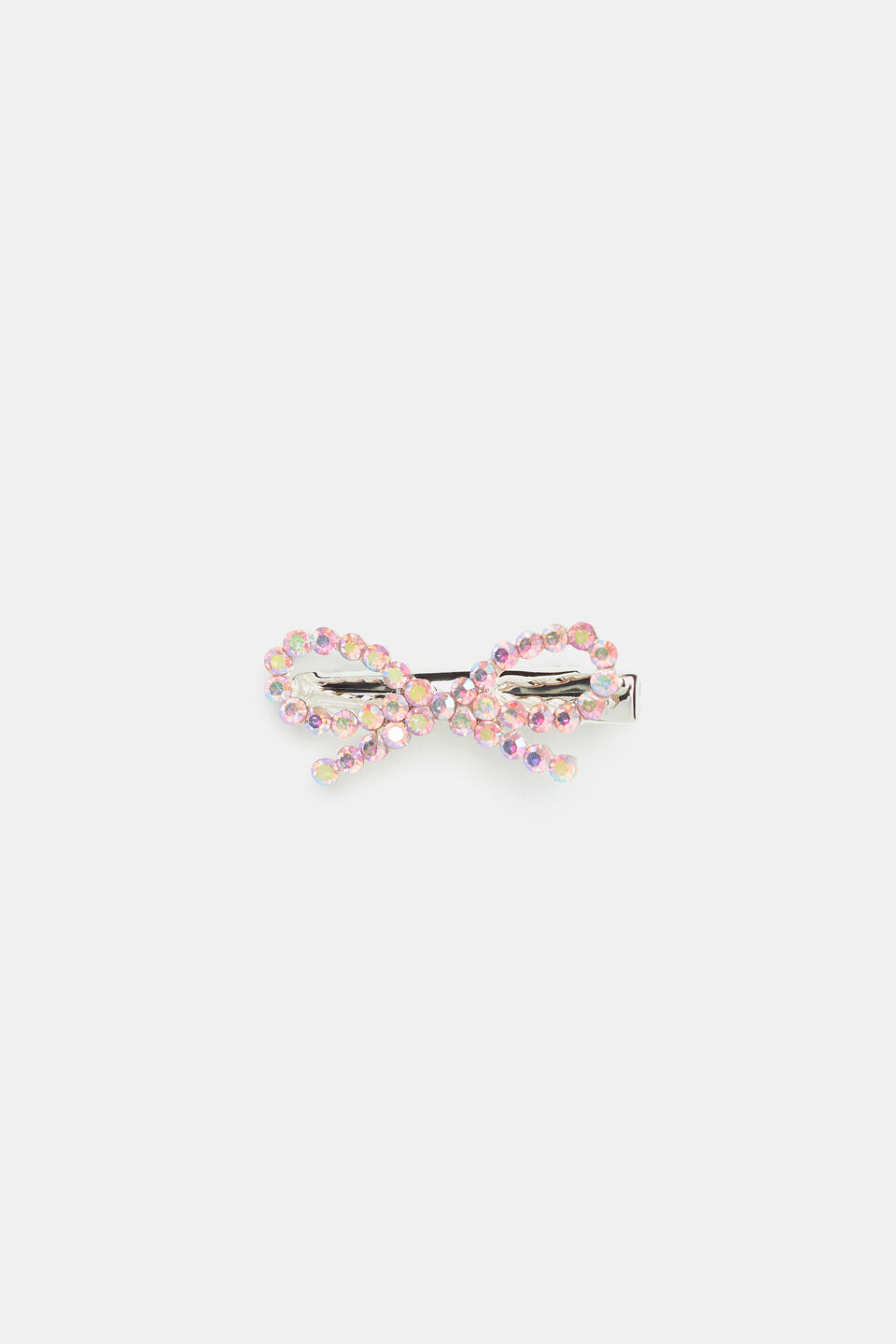 Diamante Bow Duck Clip  Pink Lemonade