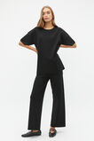 Oversized Crepe Knit Tee  Black  hi-res