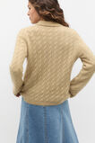 Cable Detail Knit Polo  Cashew Marle  hi-res