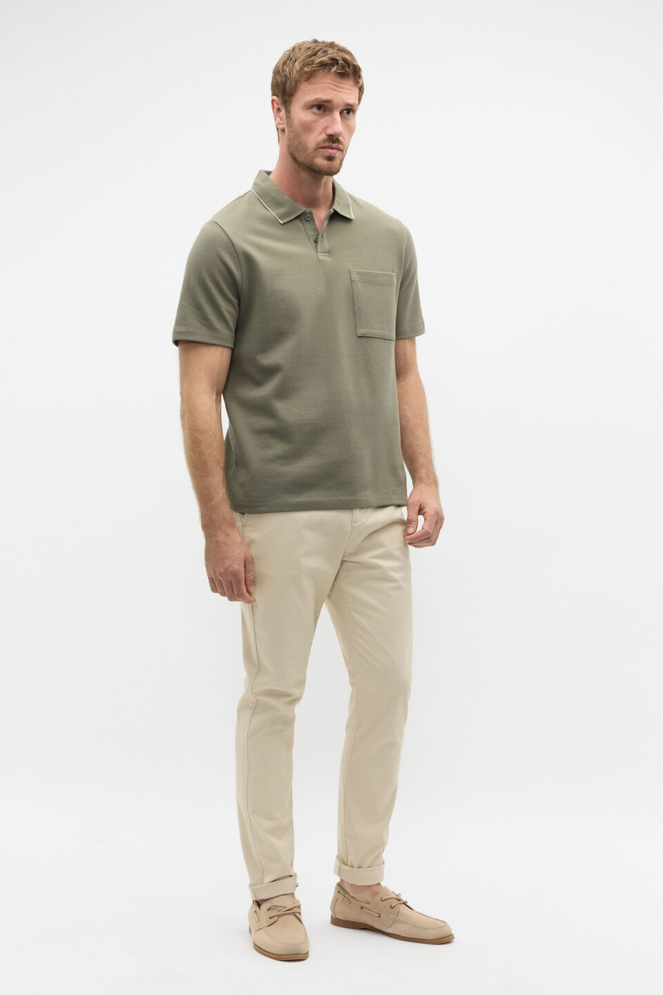 Pocket Polo Shirt  Vintage Khaki