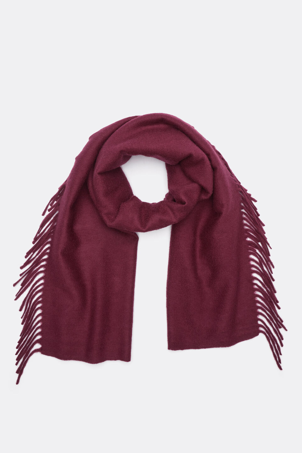 Fringe Scarf  Plum Red