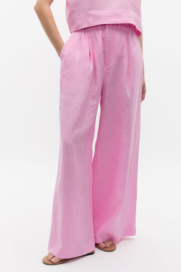 Linen Gathered Palazzo Pant  Fairy Floss  hi-res