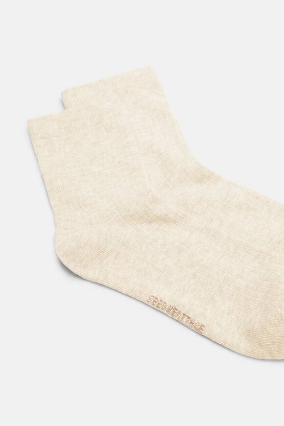 Core Quarter Crew Sock  Soft Beige Marle  hi-res