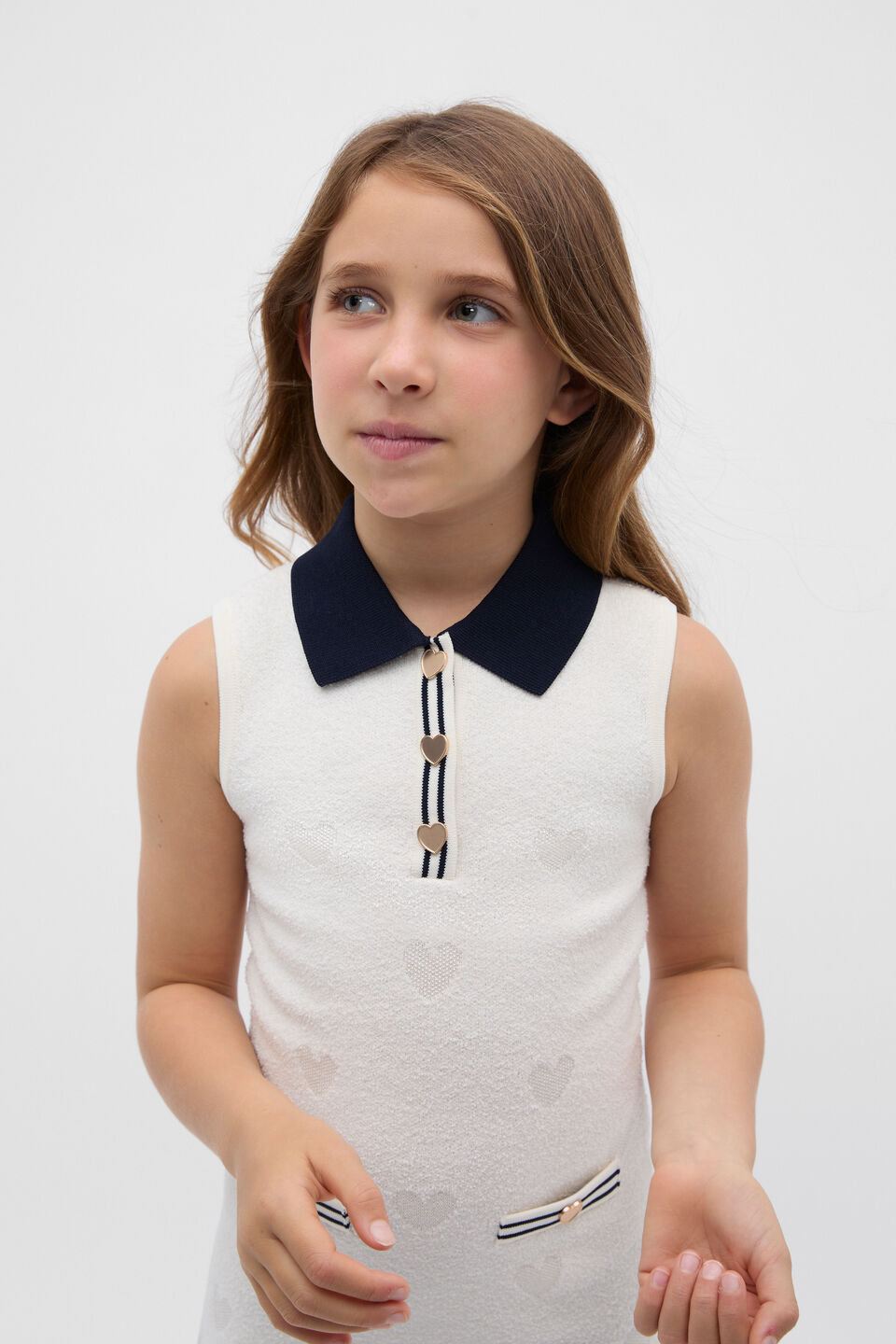 Boucle Heart Dress  Classic Cream