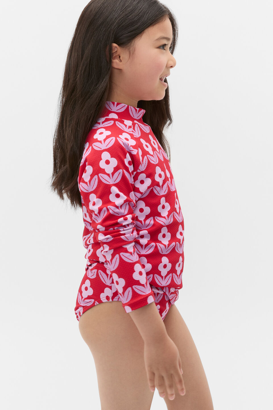 Floral Rashsuit Set  Chilli Red