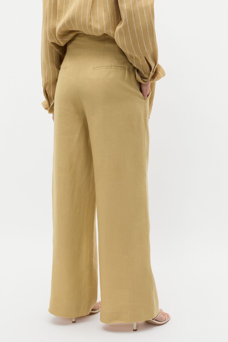 Core Linen Waisted Pant  Honey