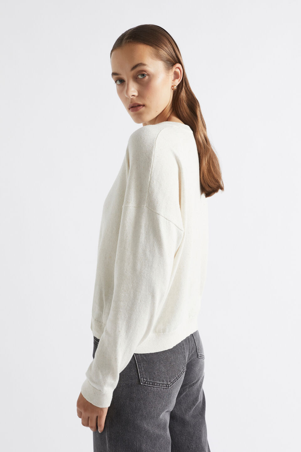 Easy Speckle Knit  Cream Speckle