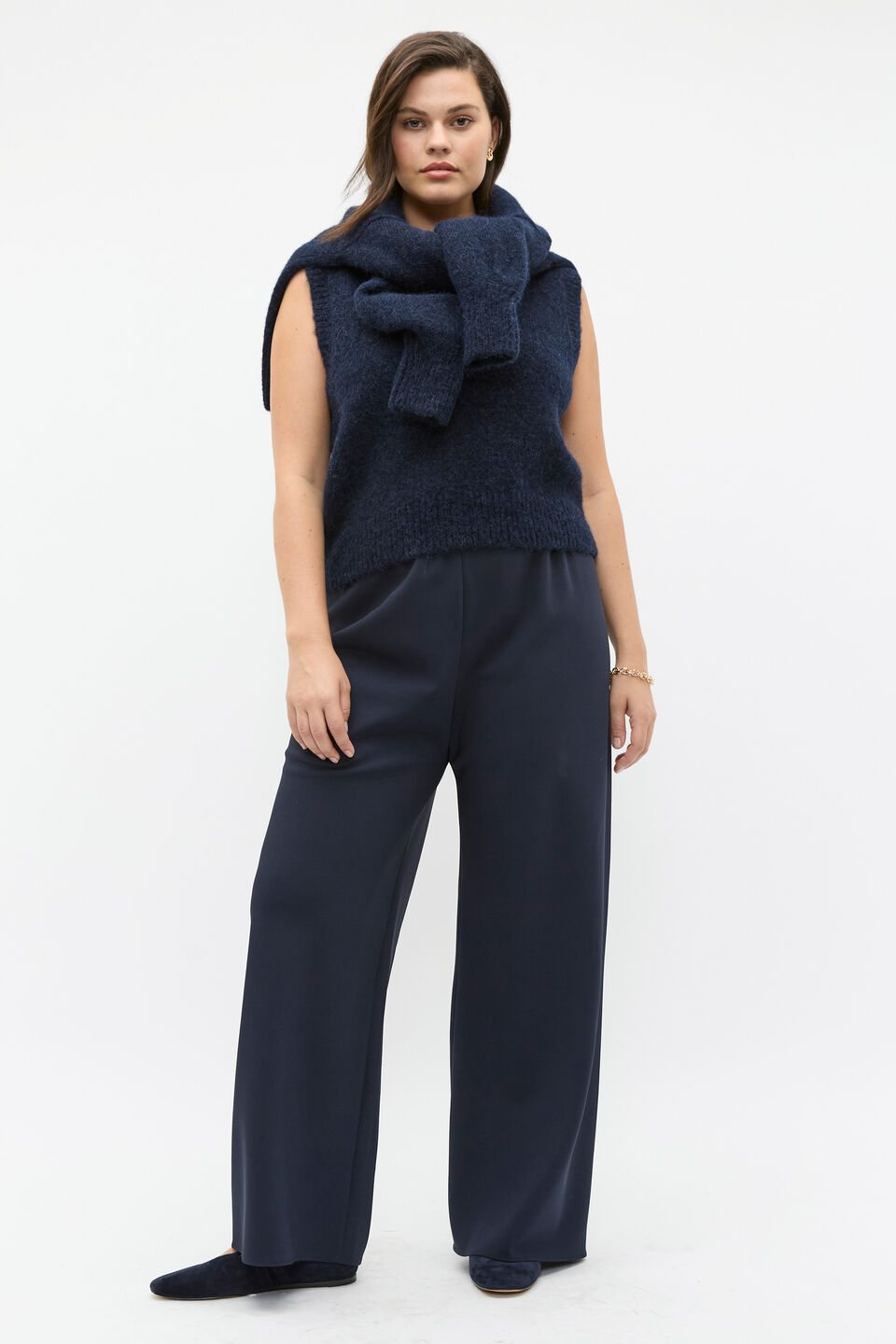 Easy Wide Leg Pant  Twilight Blue