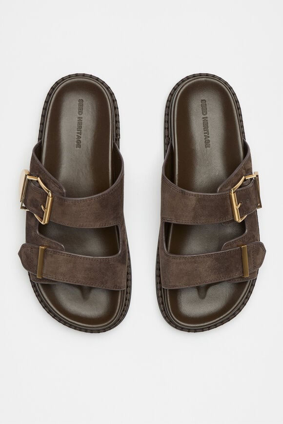 Sasha Trim Slide  Chocolate Suede  hi-res
