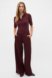 Australian Merino Knit Polo Top  Plum Red  hi-res