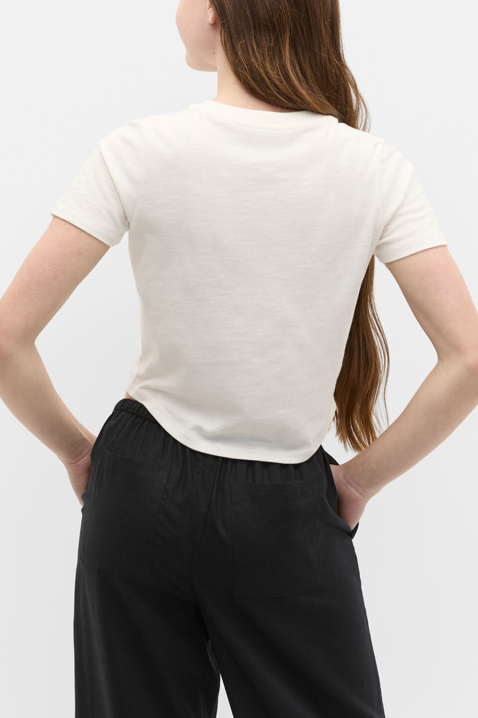 Crew Neck Logo Tee  Classic Cream