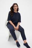 Cotton Rib Longline Tee  Twilight Blue  hi-res