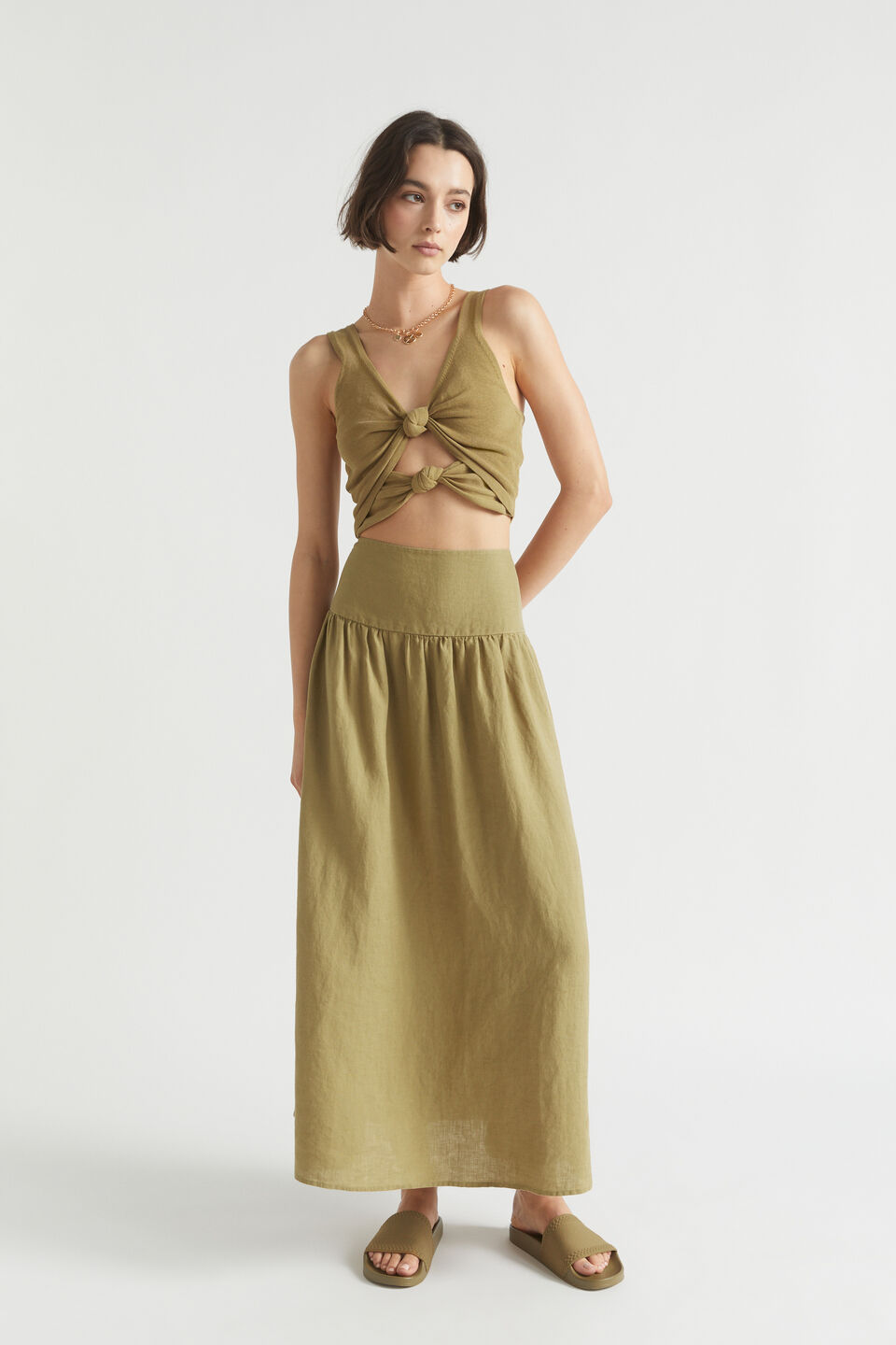 Cotton Knit Top  Deep Bronze