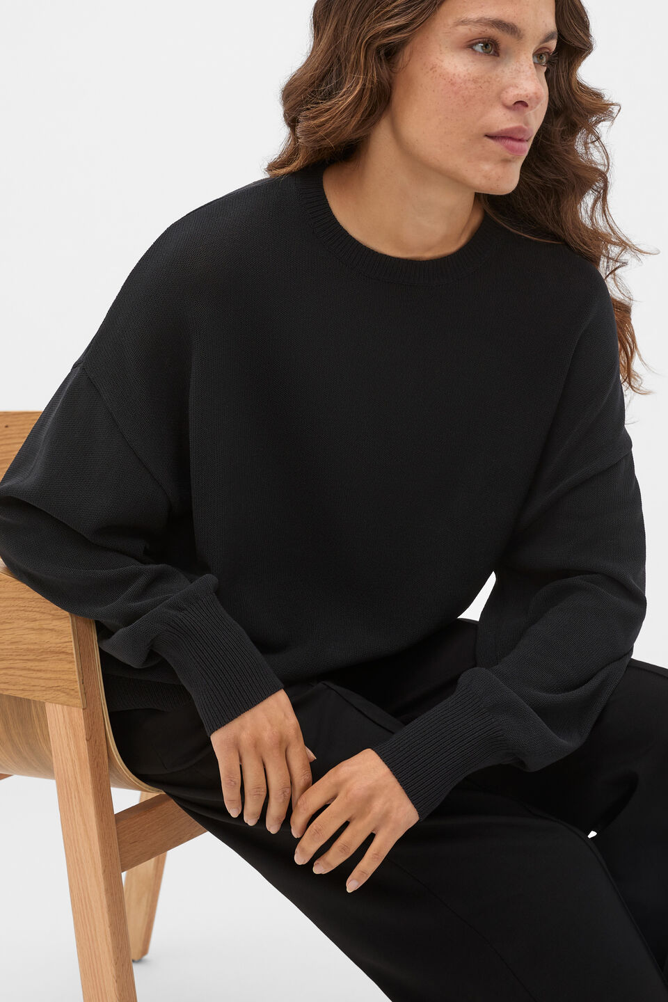 Cotton Oversized Knit  Black