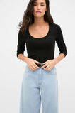 Australian Merino Scoop Neck Top  Black  hi-res
