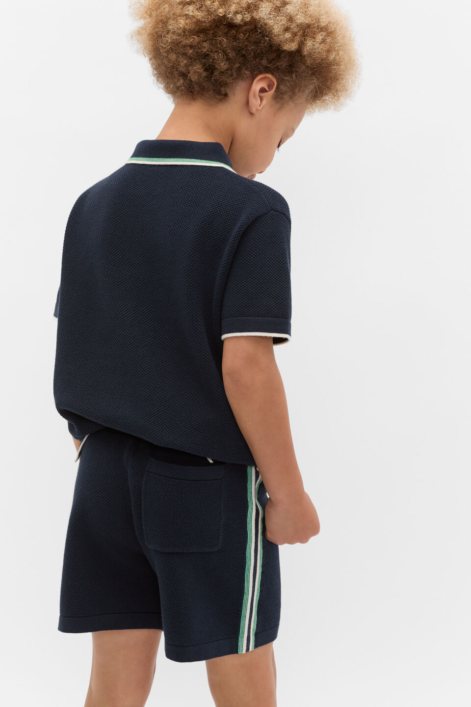 Knit Sports Short  Midnight Blue