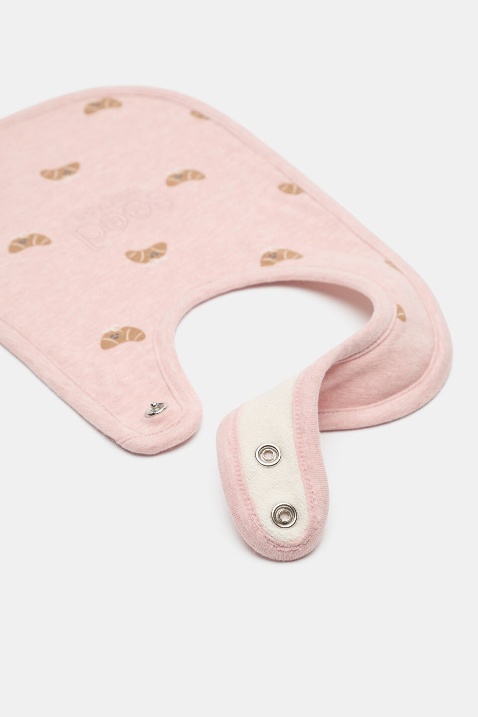 Logo Croissant Bow Bib  Blush Pink Marle