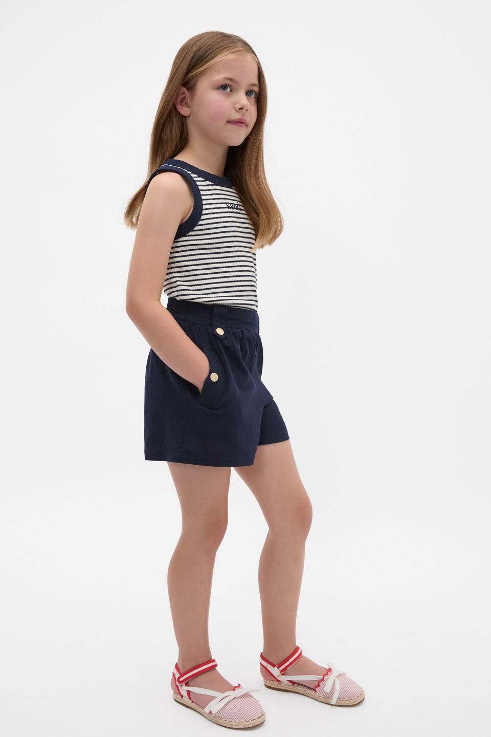 Core Logo Rib Tank  New Navy