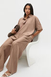 Crinkled Satin Collared Popover  Nutmeg  hi-res