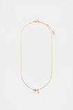 Stone Drop Initial Necklace  B  hi-res