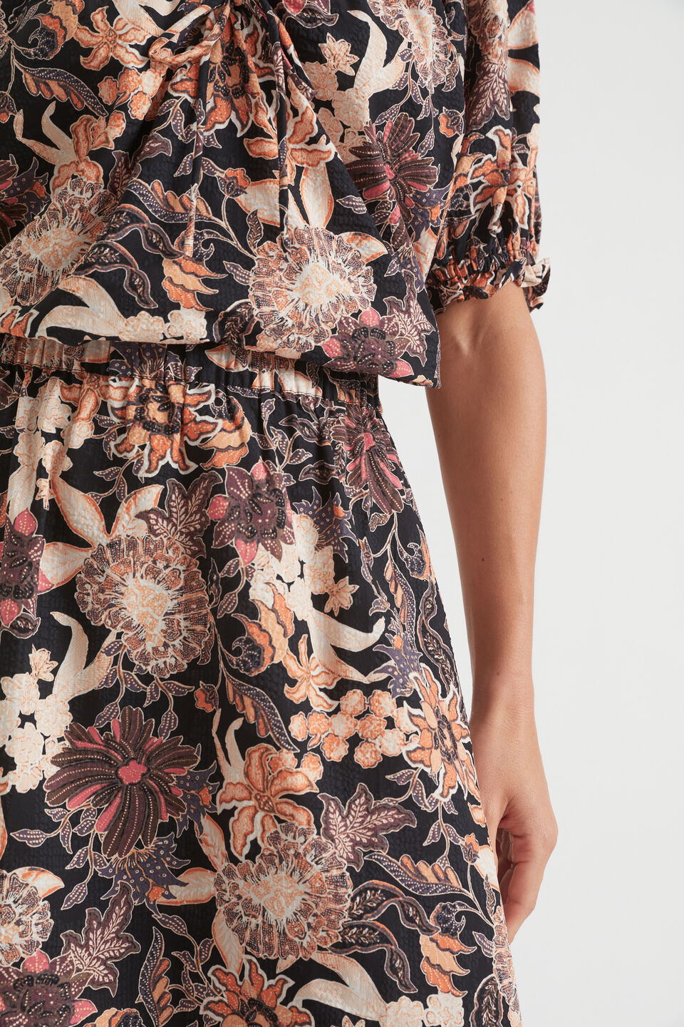 Floral Midi Skirt  Peach Bloom Floral