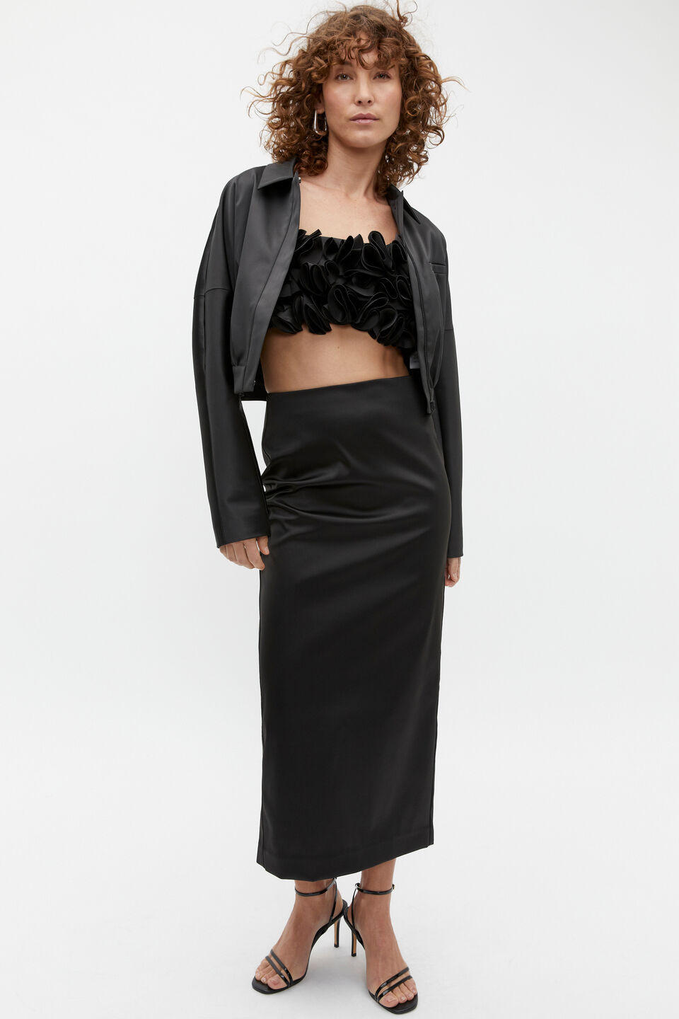 Sateen Bomber Jacket  Black